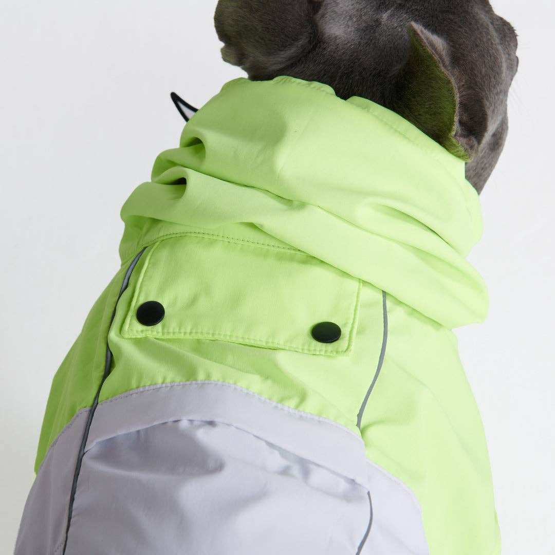 Breatheshield™ Dog Raincoat  - Lime White Navy