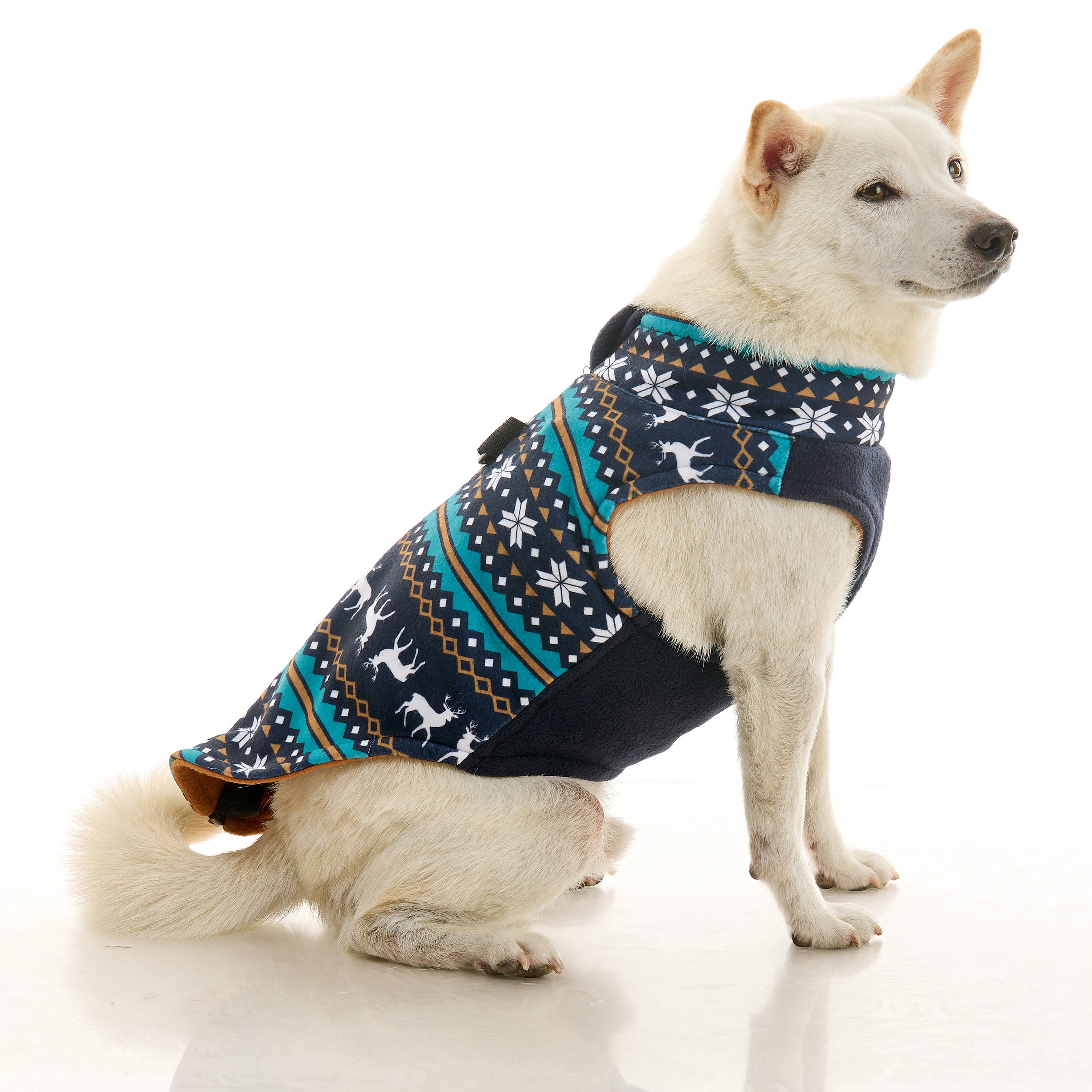 Zip Up Fleece Deer Blue