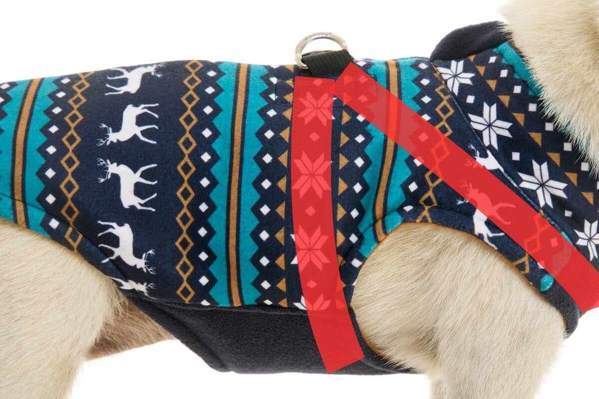 Zip Up Fleece Deer Blue