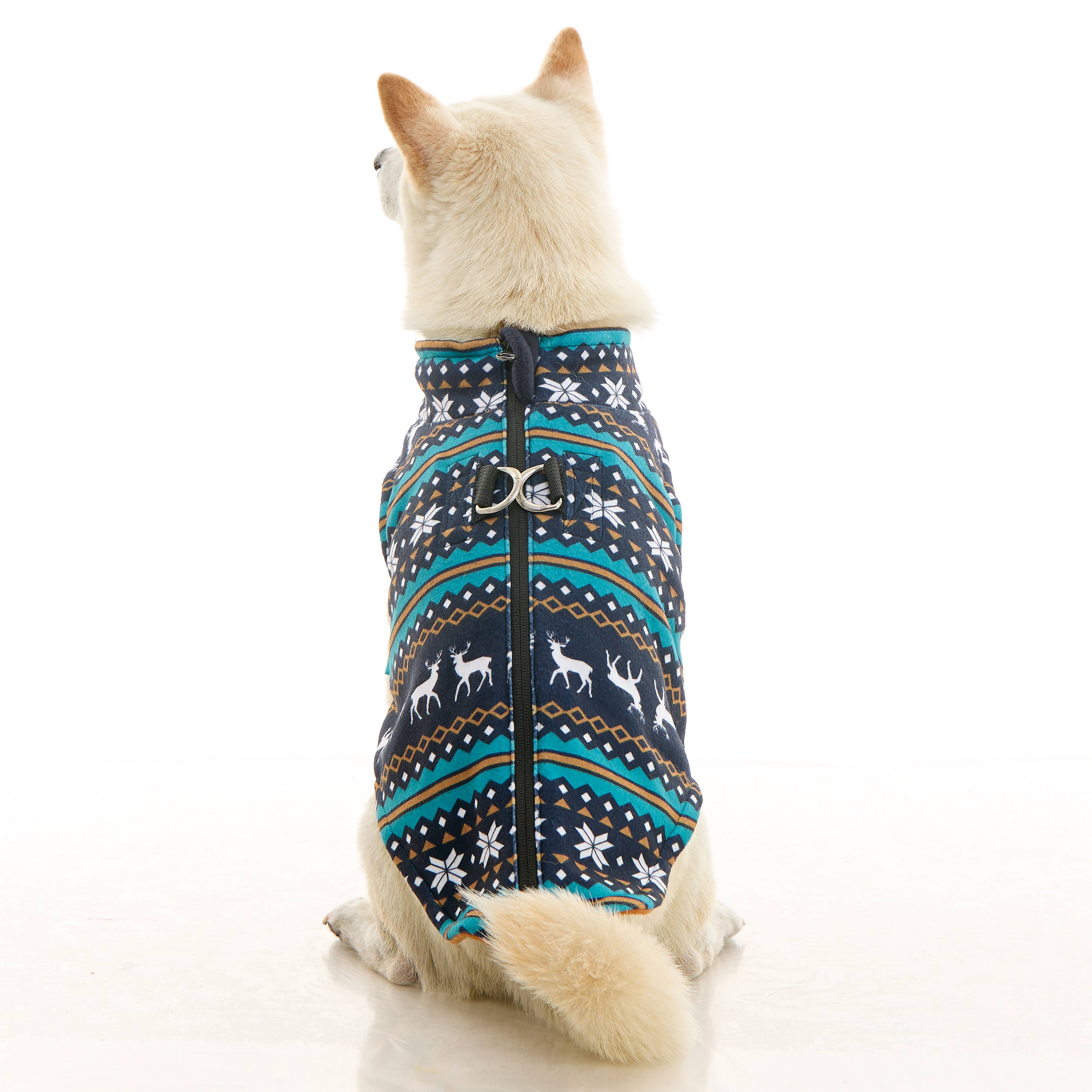 Zip Up Fleece Deer Blue