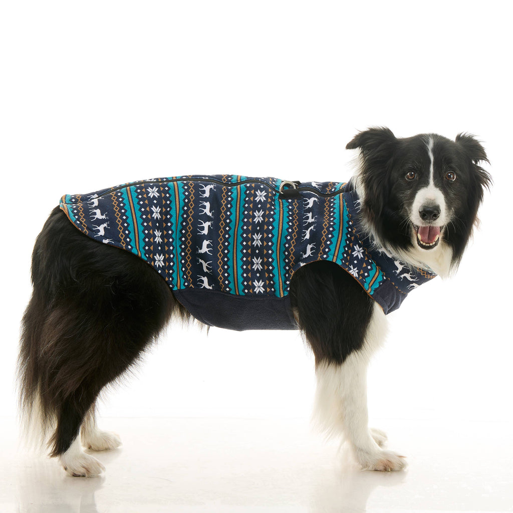 Zip Up Fleece Deer Blue