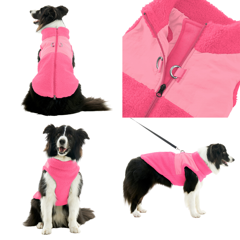 Zip Up Sherpa Vest: Hot Pink