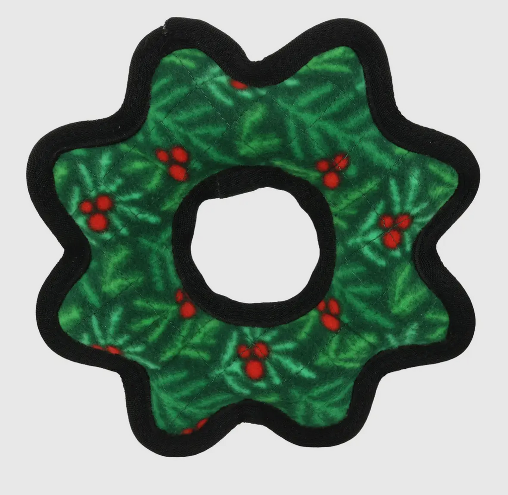 Tuffy Holiday Medium Gear Ring Wreath, Durable Dog Toy