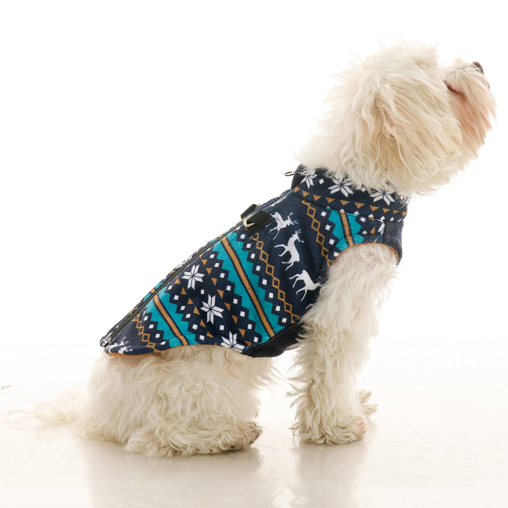 Zip Up Fleece Deer Blue