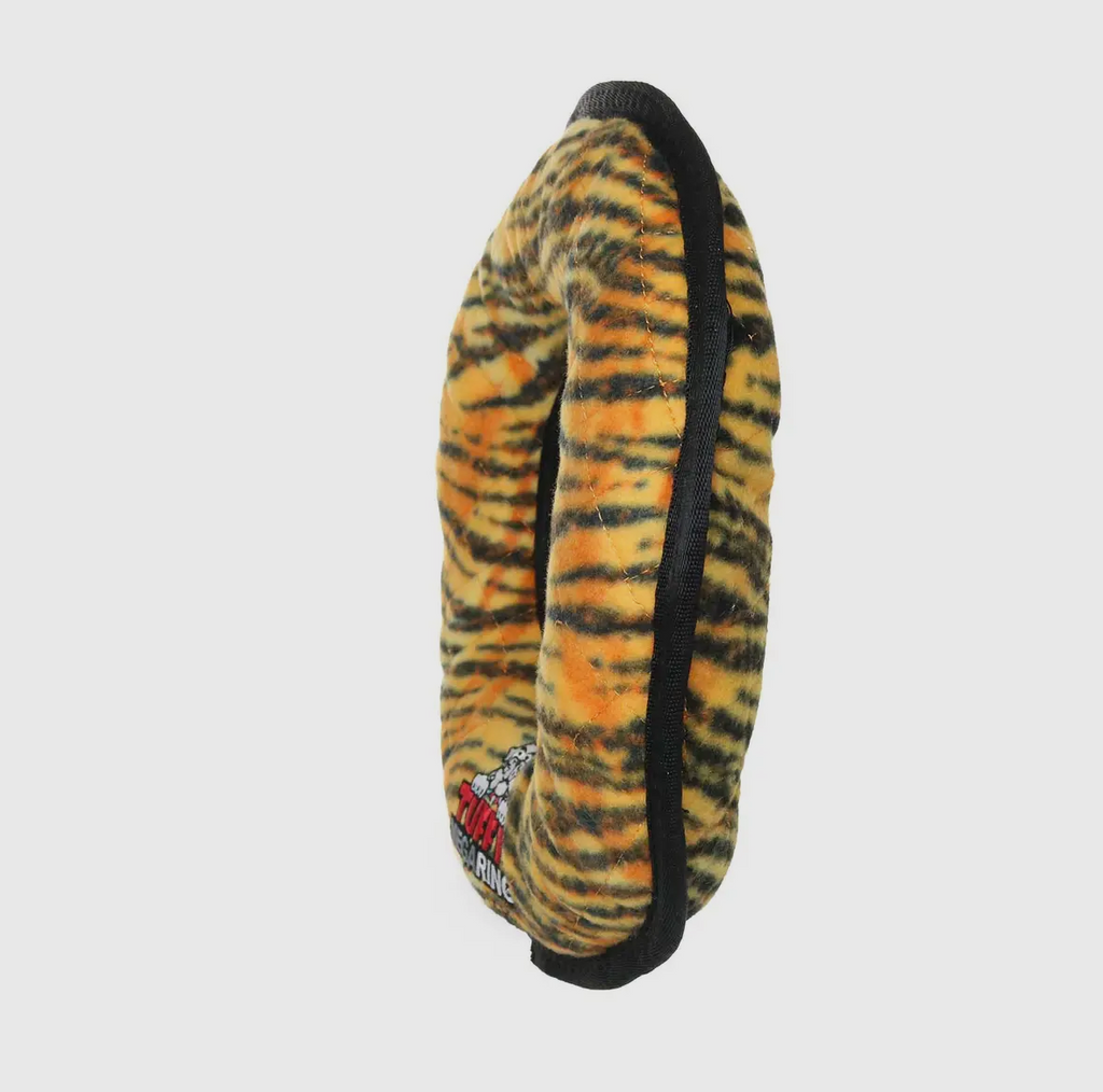 Tuffy Mega Ring Tiger, Durable, Tough, Squeaky Dog Toy
