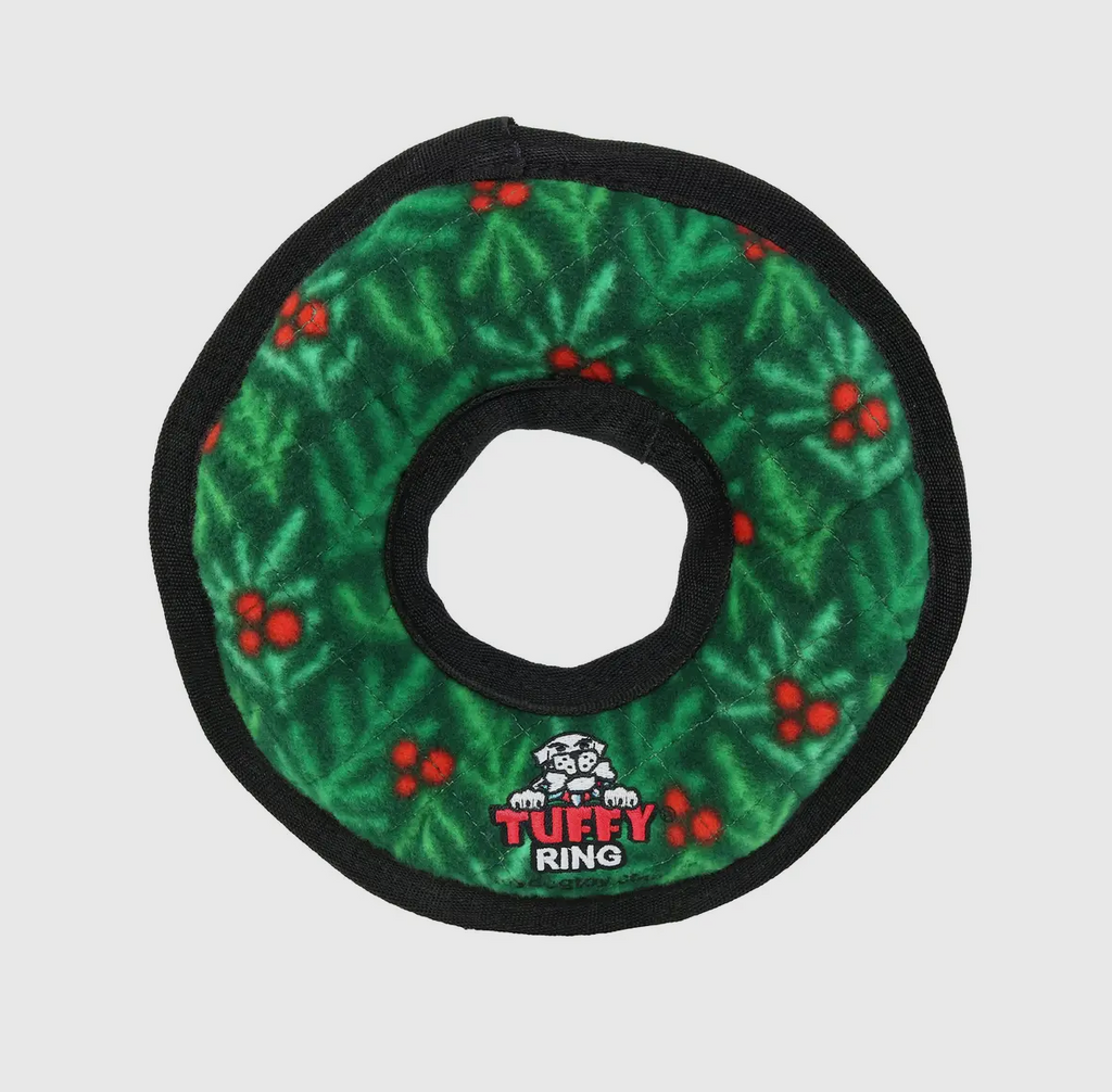 Tuffy Holiday Medium Ring
Wreath, Durable Squeaky Dog Toy