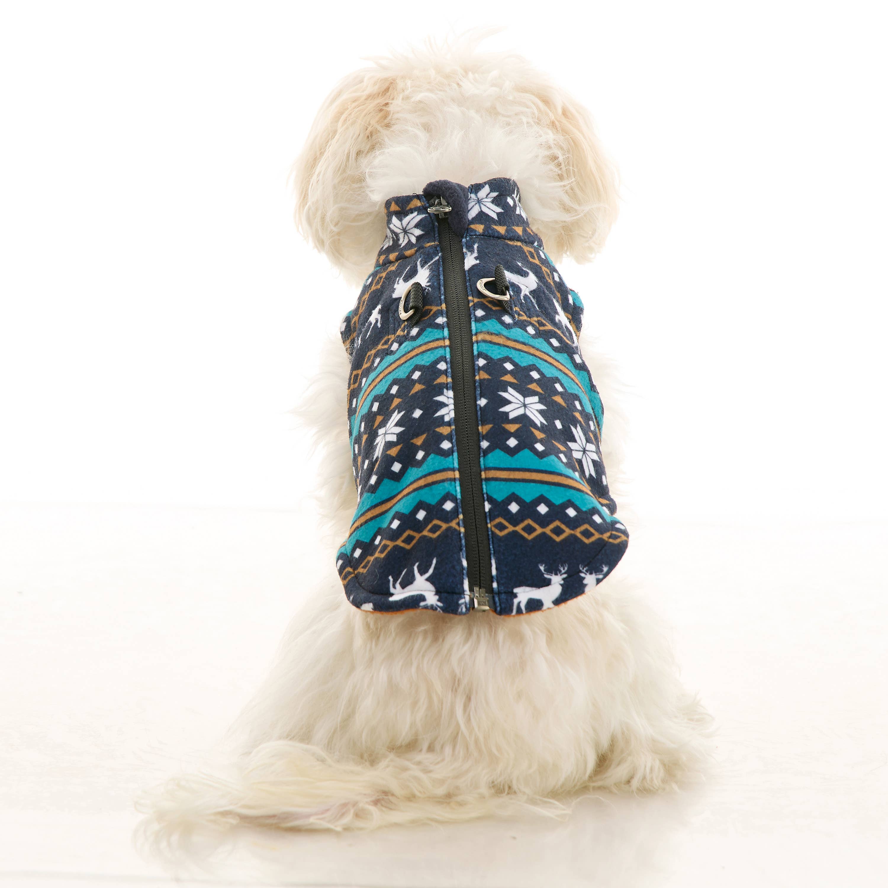 Zip Up Fleece Deer Blue