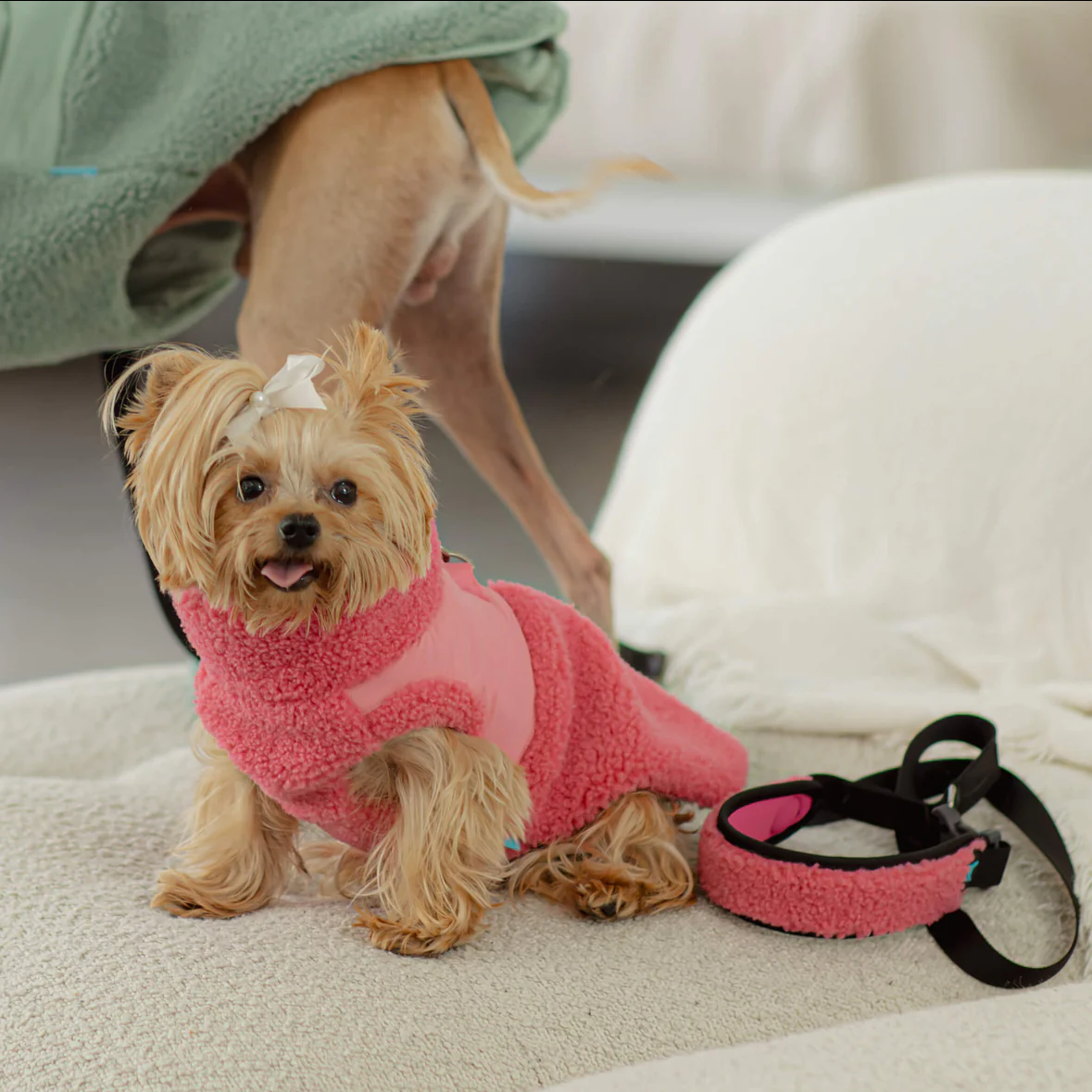 Zip Up Sherpa Vest: Hot Pink