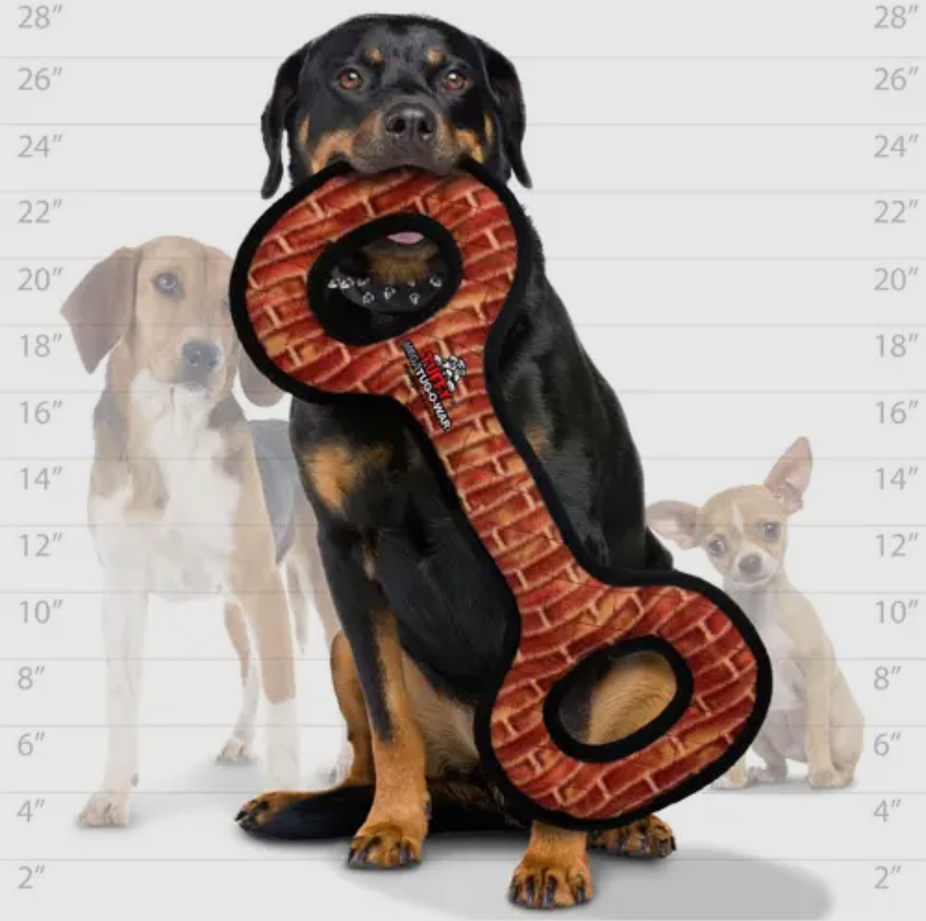 Tuffy Mega Tug Oval Brick, Durable, Tough, Squeaky Dog Toy