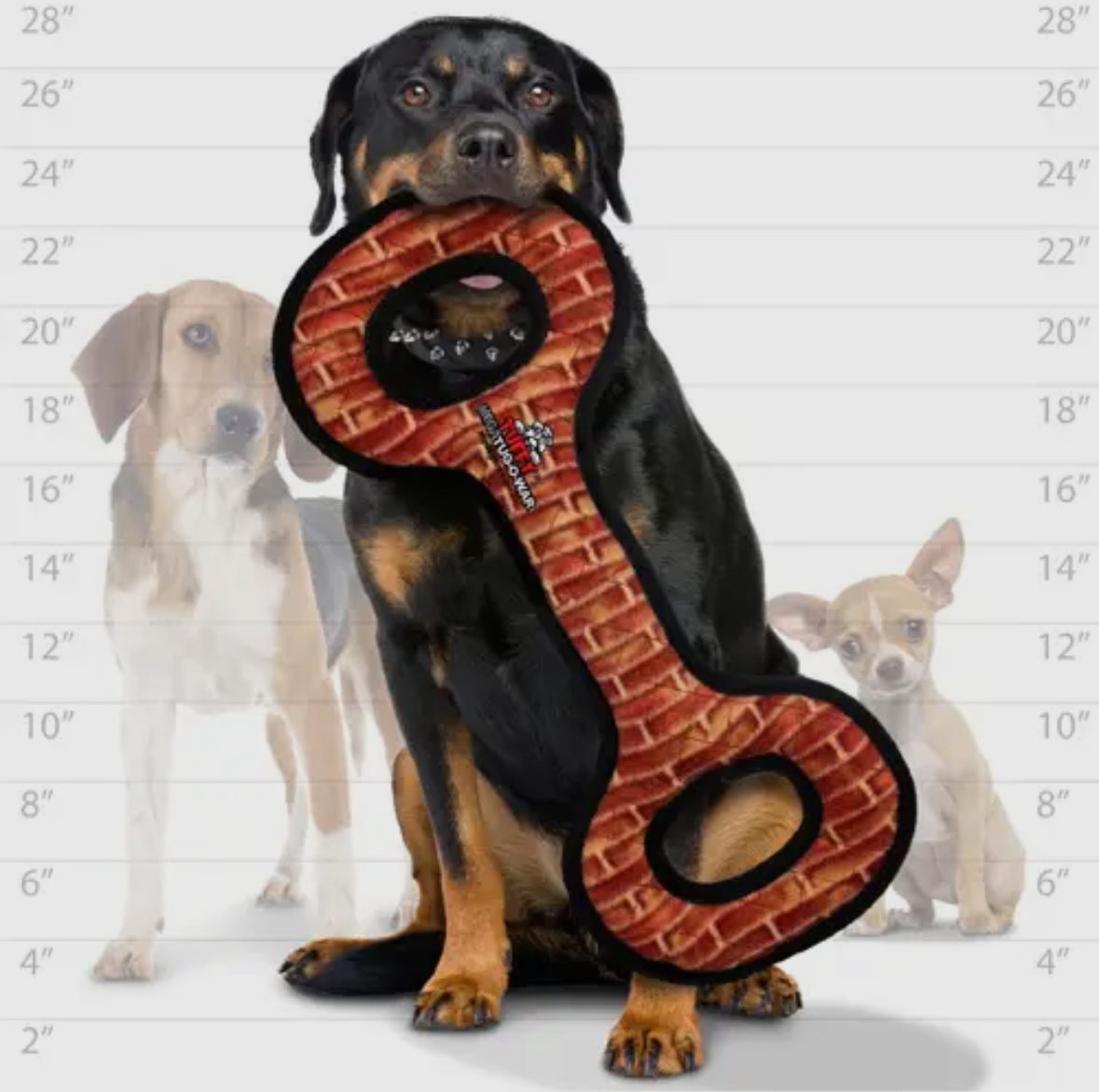 Tuffy Mega Tug Oval Brick, Durable, Tough, Squeaky Dog Toy