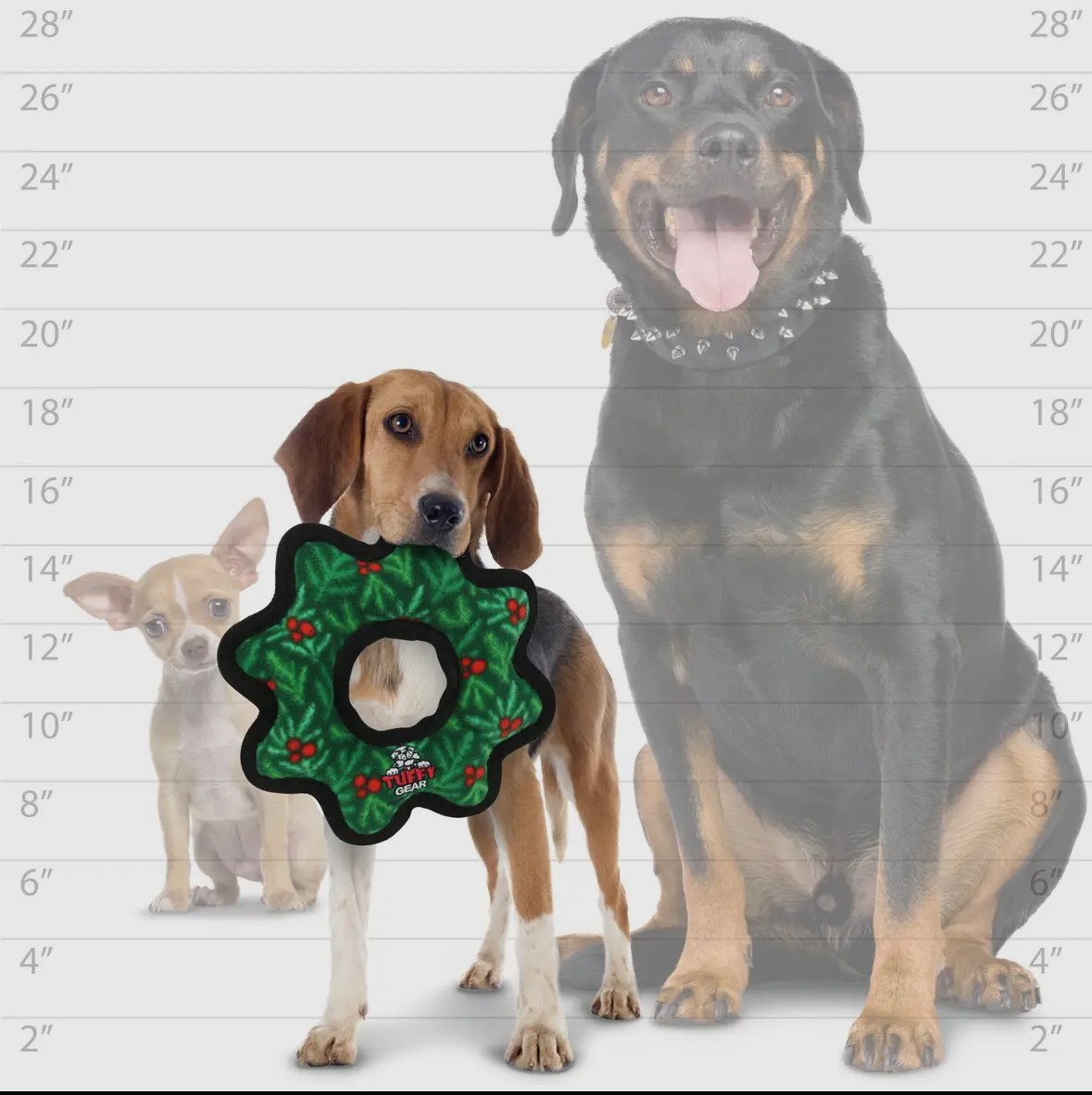 Tuffy Holiday Medium Gear Ring Wreath, Durable Dog Toy