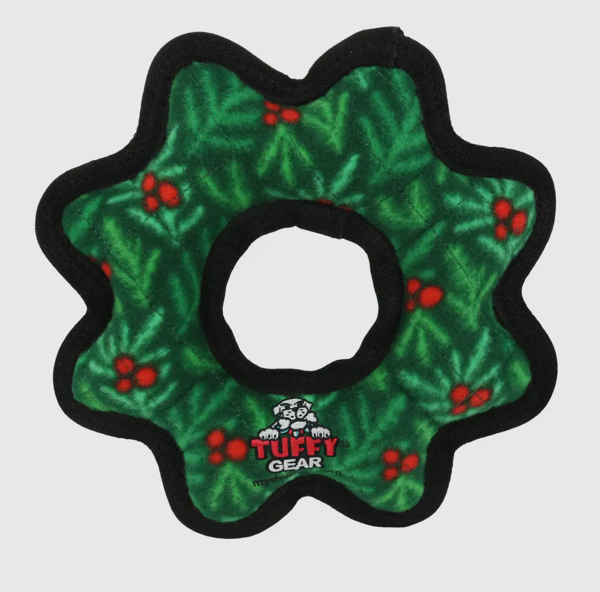 Tuffy Holiday Medium Gear Ring Wreath, Durable Dog Toy