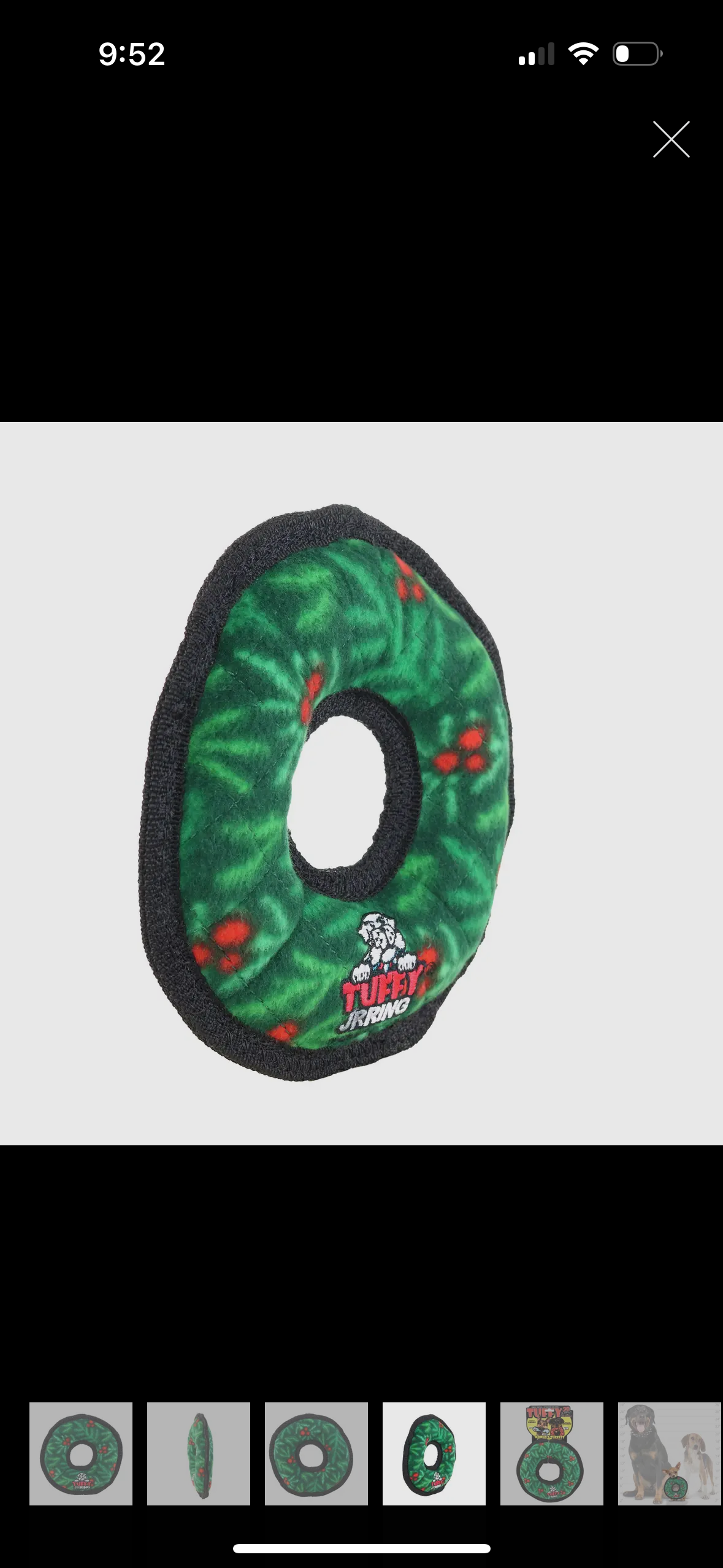 Tuffy Jr Ring Wreath, Durable, Squeaky Dog Toy