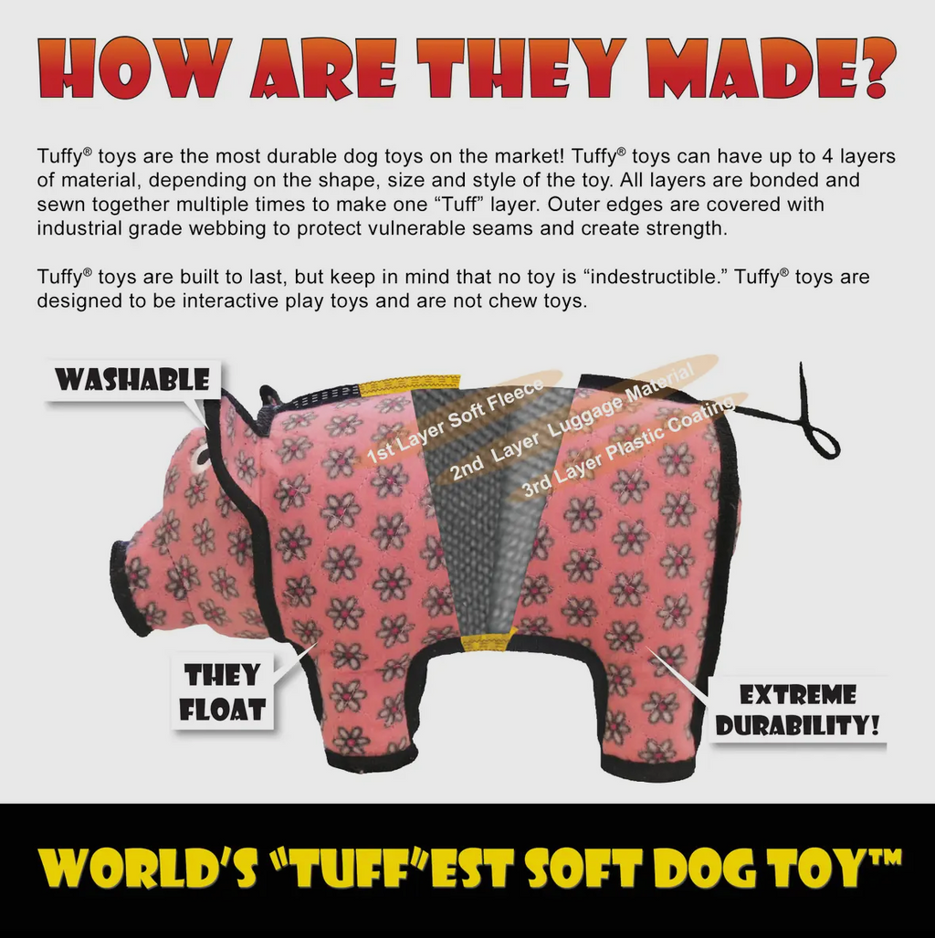 Tuffy Holiday Medium Ring
Wreath, Durable Squeaky Dog Toy