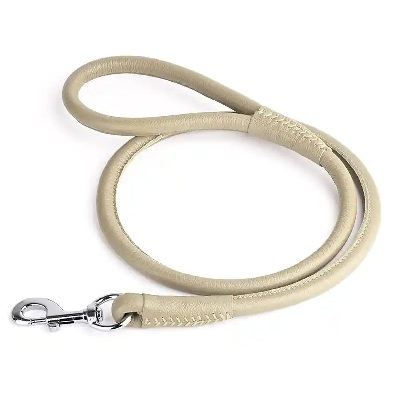 6'L Leather Rounded Dog Leash