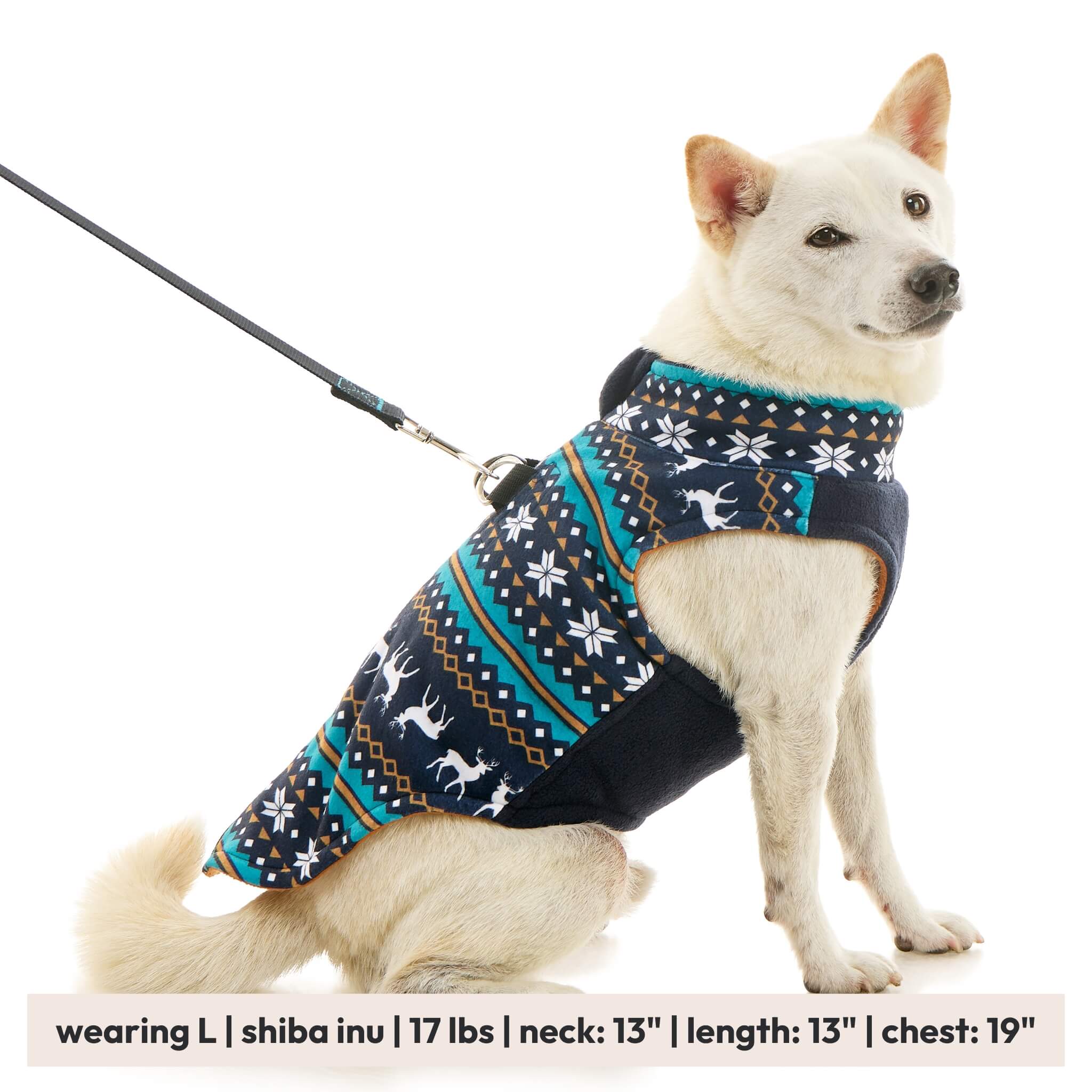 Zip Up Fleece Deer Blue