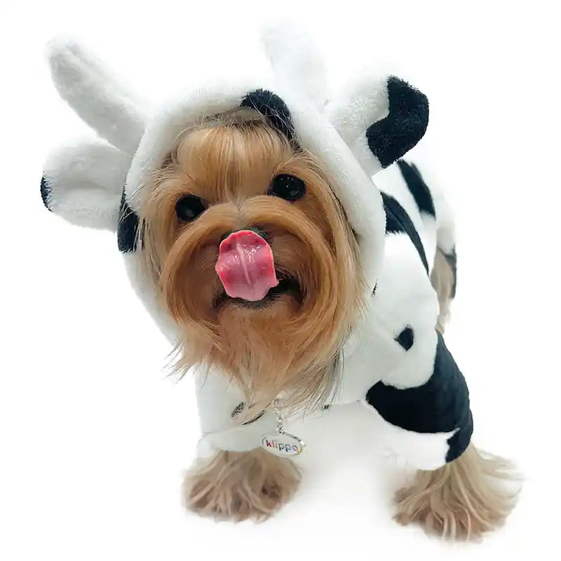 Ultra Plush Moo Cow Hooded Dog Pajamas