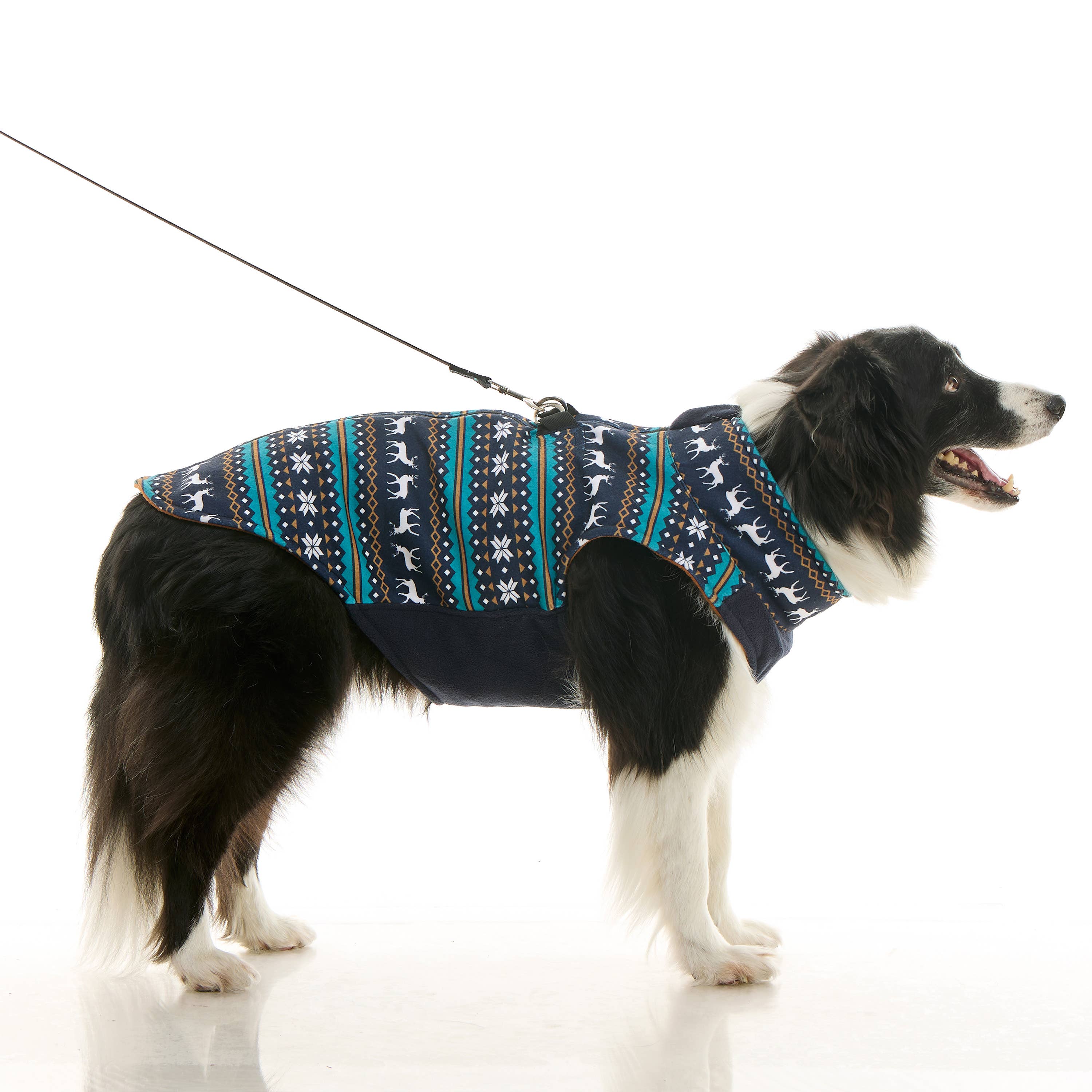 Zip Up Fleece Deer Blue