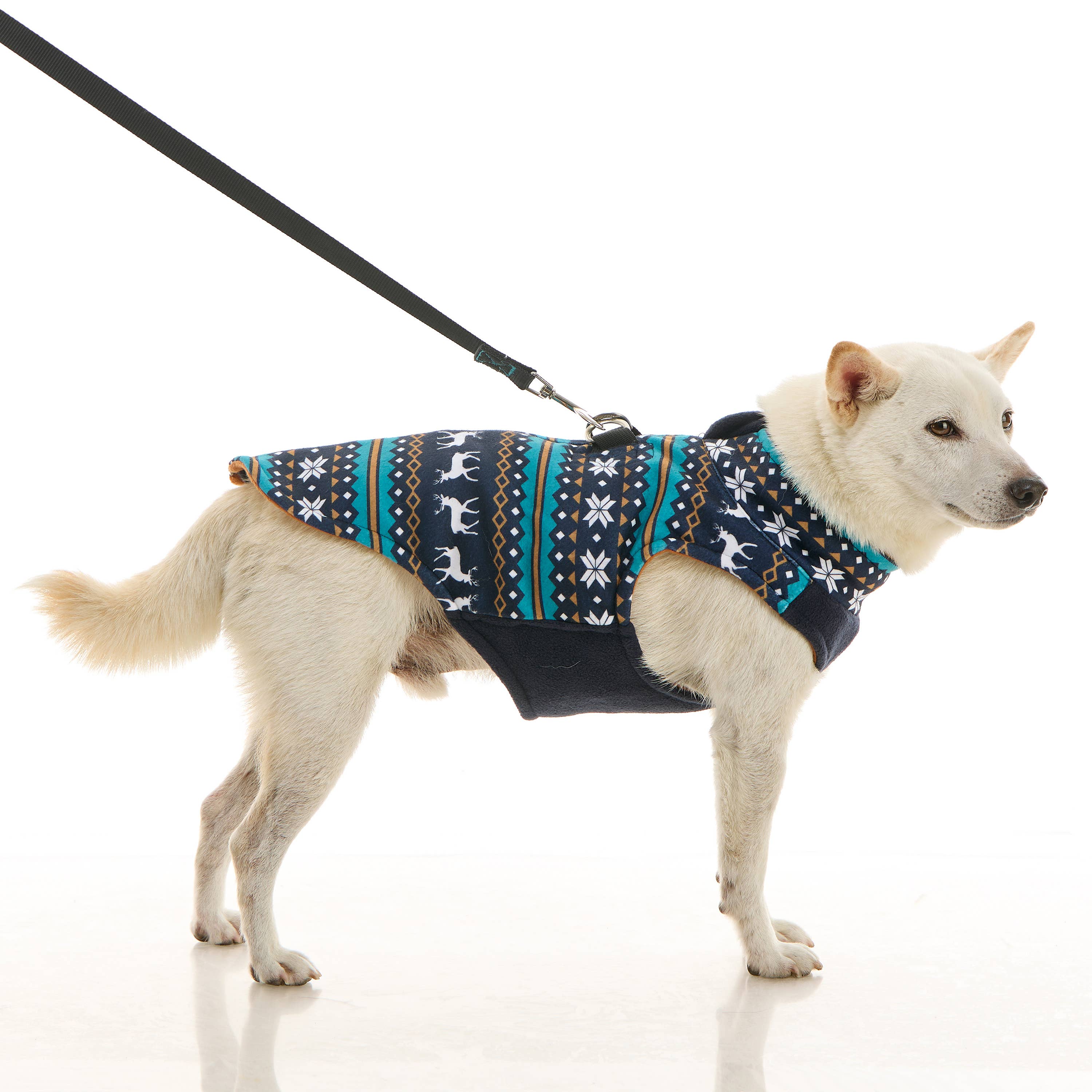 Zip Up Fleece Deer Blue