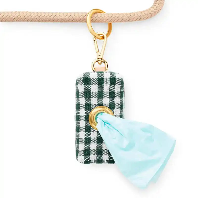 Evergreen Gingham Poop Bag Dispenser