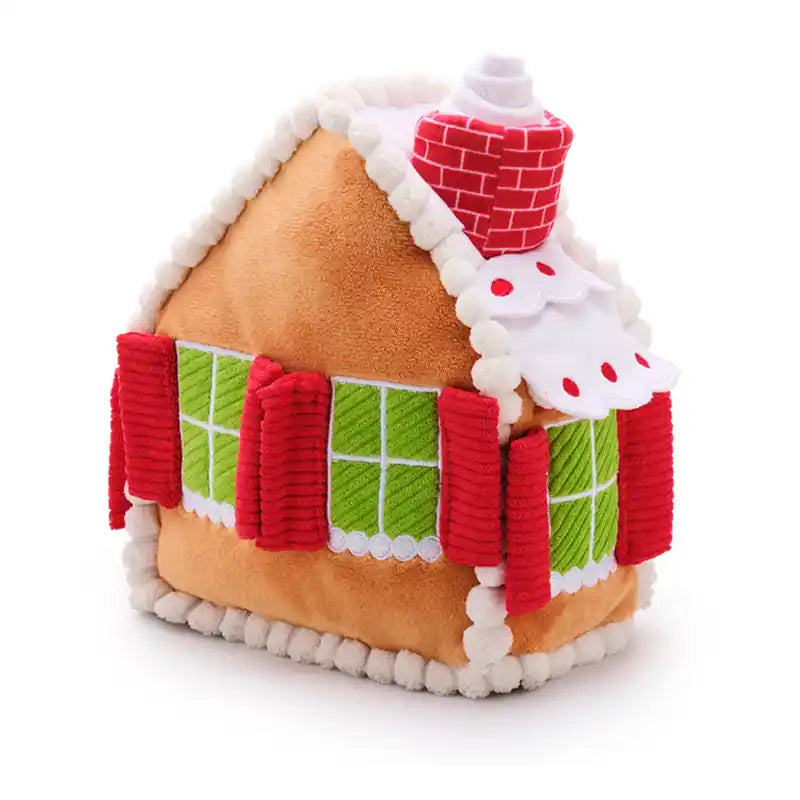Gingerbread House Interactive Snuffle Dog Toy