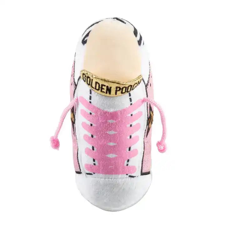 Pink Golden Pooch Sneaker Plush Squeaky Dog Toy
