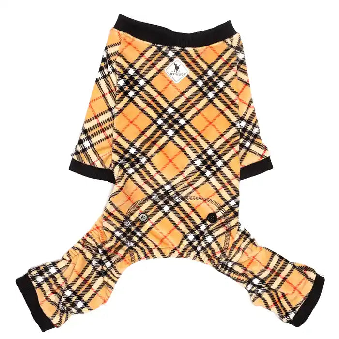 Tan Plaid Dog PJs