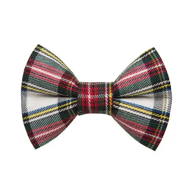 'Let's Be Jolly' Plaid  Cat / Dog  Bow Tie