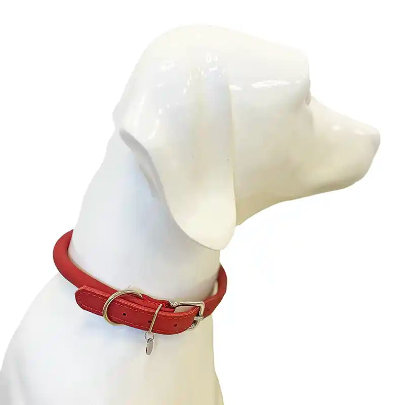 Rolled Leather Dog Collar