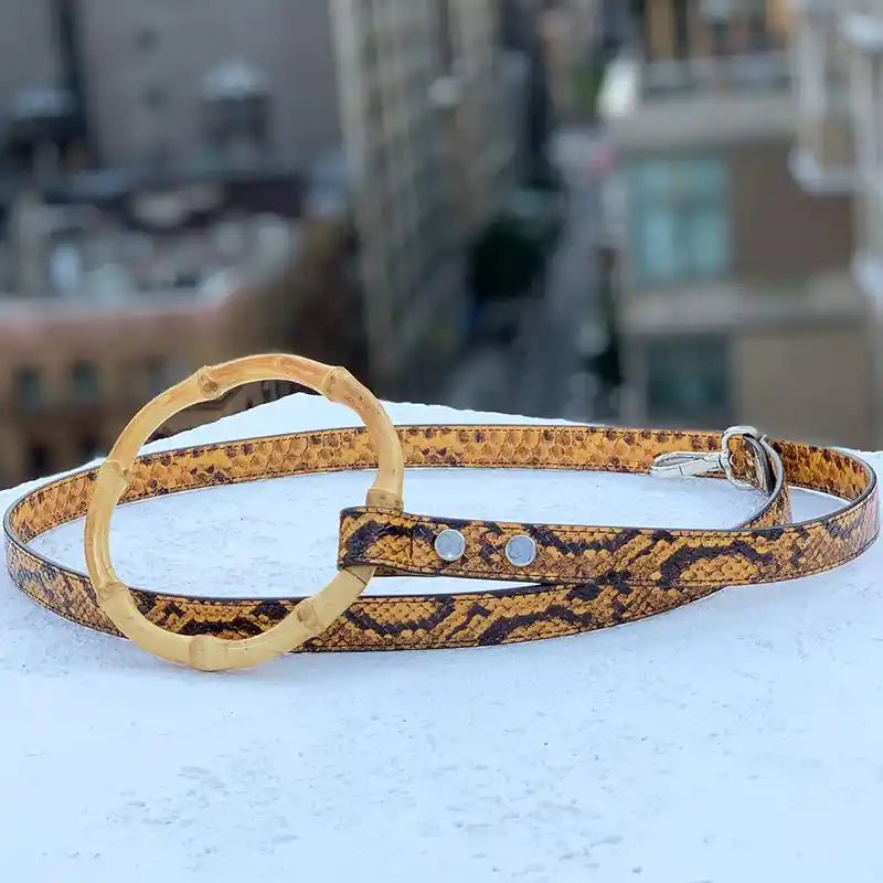 Sasha Embossed Python Leather Dog Leash