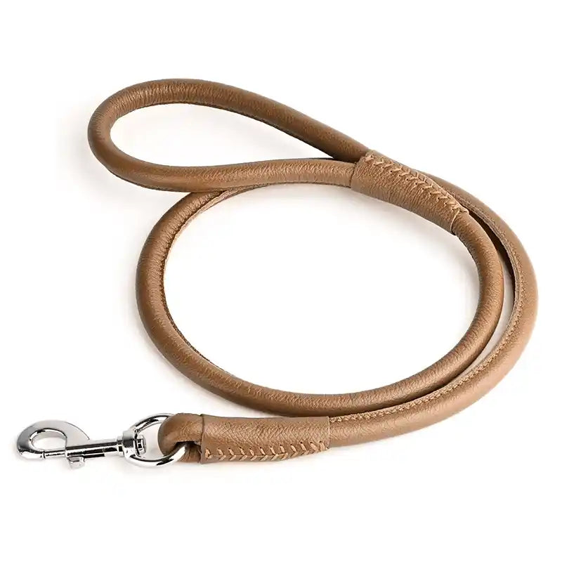 6'L Leather Rounded Dog Leash