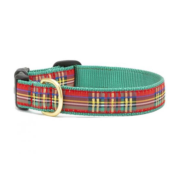 Christmas Sparkle Plaid Dog Collar